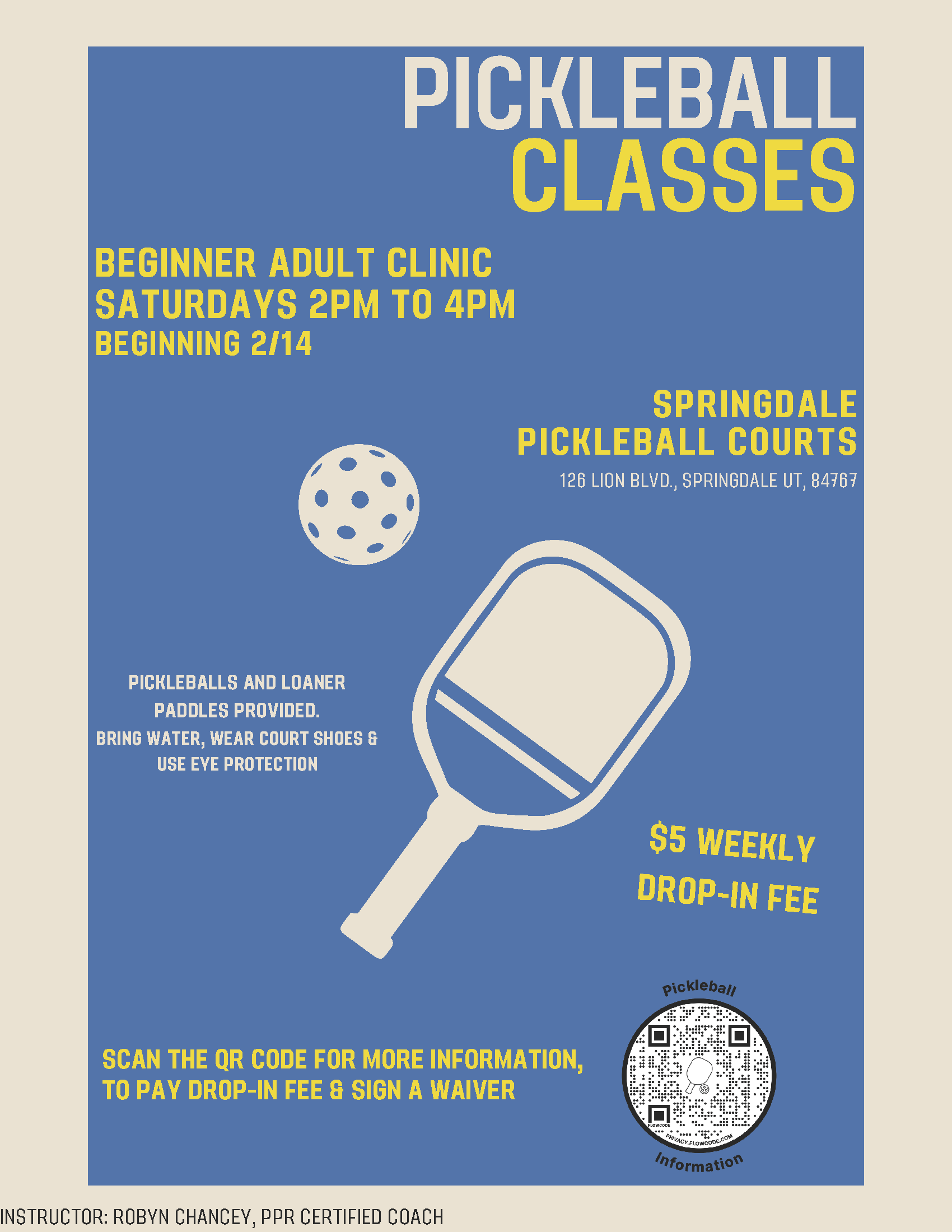Beginner Pickleball Flyer 1